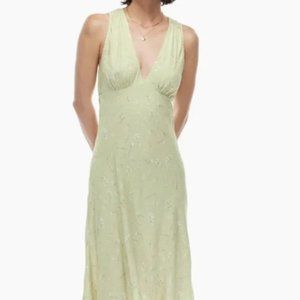 Wilfred orchestra dress Aritzia green floral midi NWT